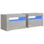 Voir la diapositive 2 : VIDAXL Tables de chevet 2 pcs avec LED Gris beton 60x35x40 cm