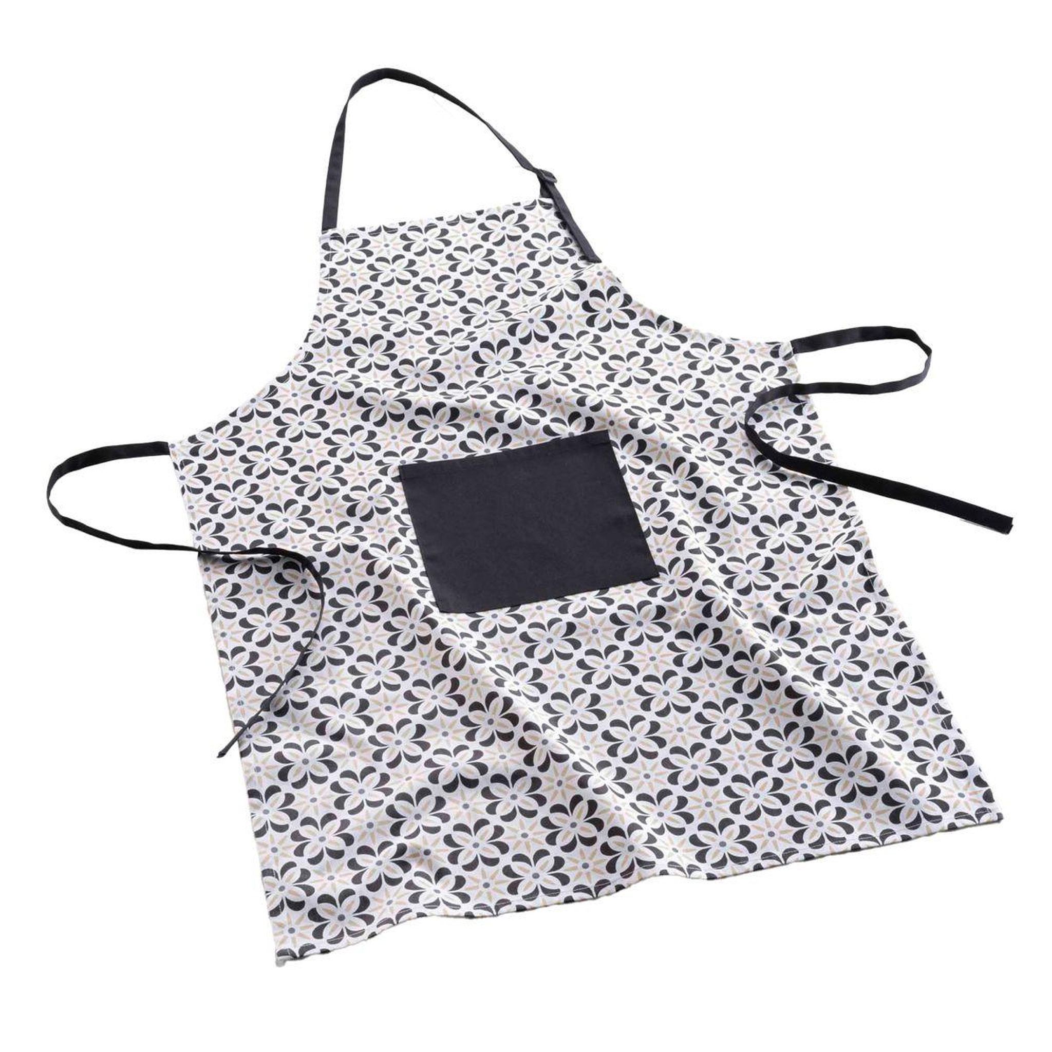 Douceur d'Intérieur Tablier de cuisine avec poche  solaris  84cm noir