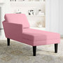 Voir la diapositive 3 : VIDAXL Fauteuil long avec coussin et accoudoir droit rose velours