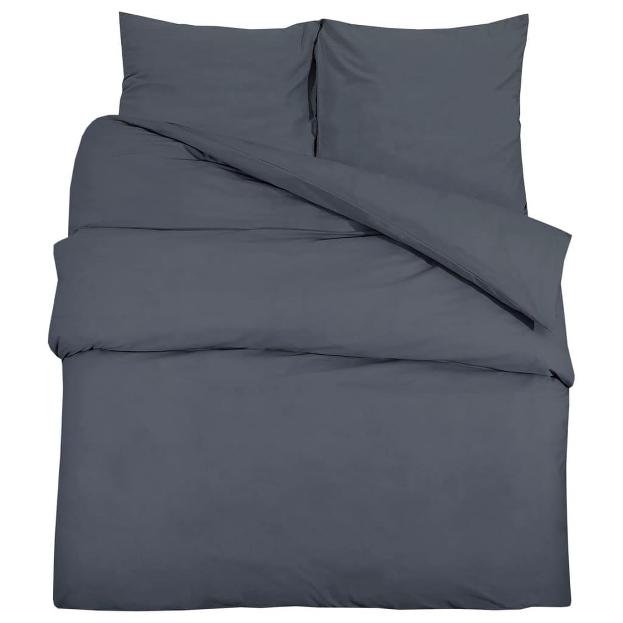Voir la diapositive 2 : VIDAXL Ensemble de housse de couette Anthracite 200x220 cm Microfibre