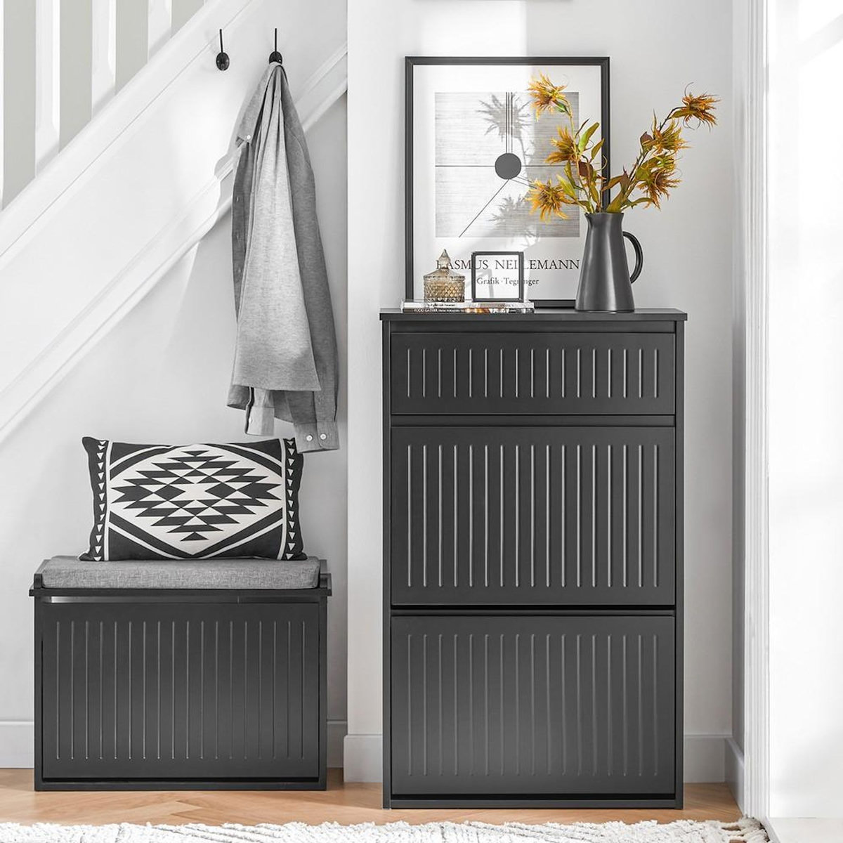 SOBUY SoBuy - Meuble À Chaussures avec un tiroir - Nordique - FSR165