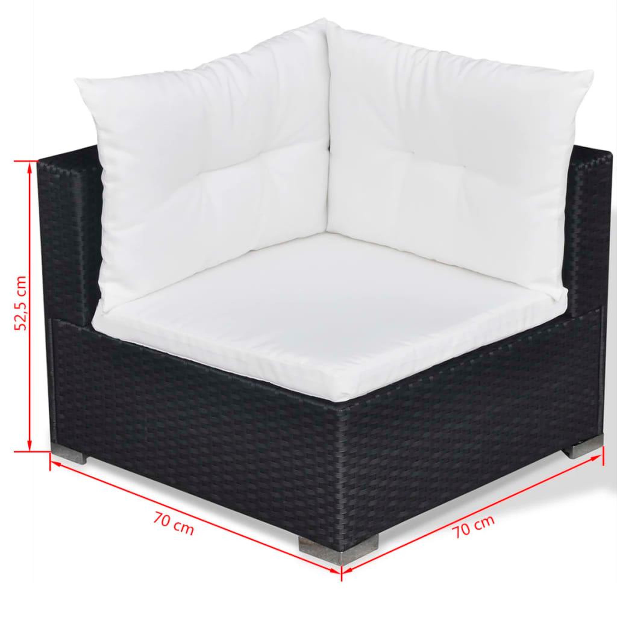 Voir la diapositive 6 : VIDAXL Salon de jardin 10 pcs avec coussins Resine tressee Noir