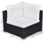 Voir la diapositive 6 : VIDAXL Salon de jardin 10 pcs avec coussins Resine tressee Noir
