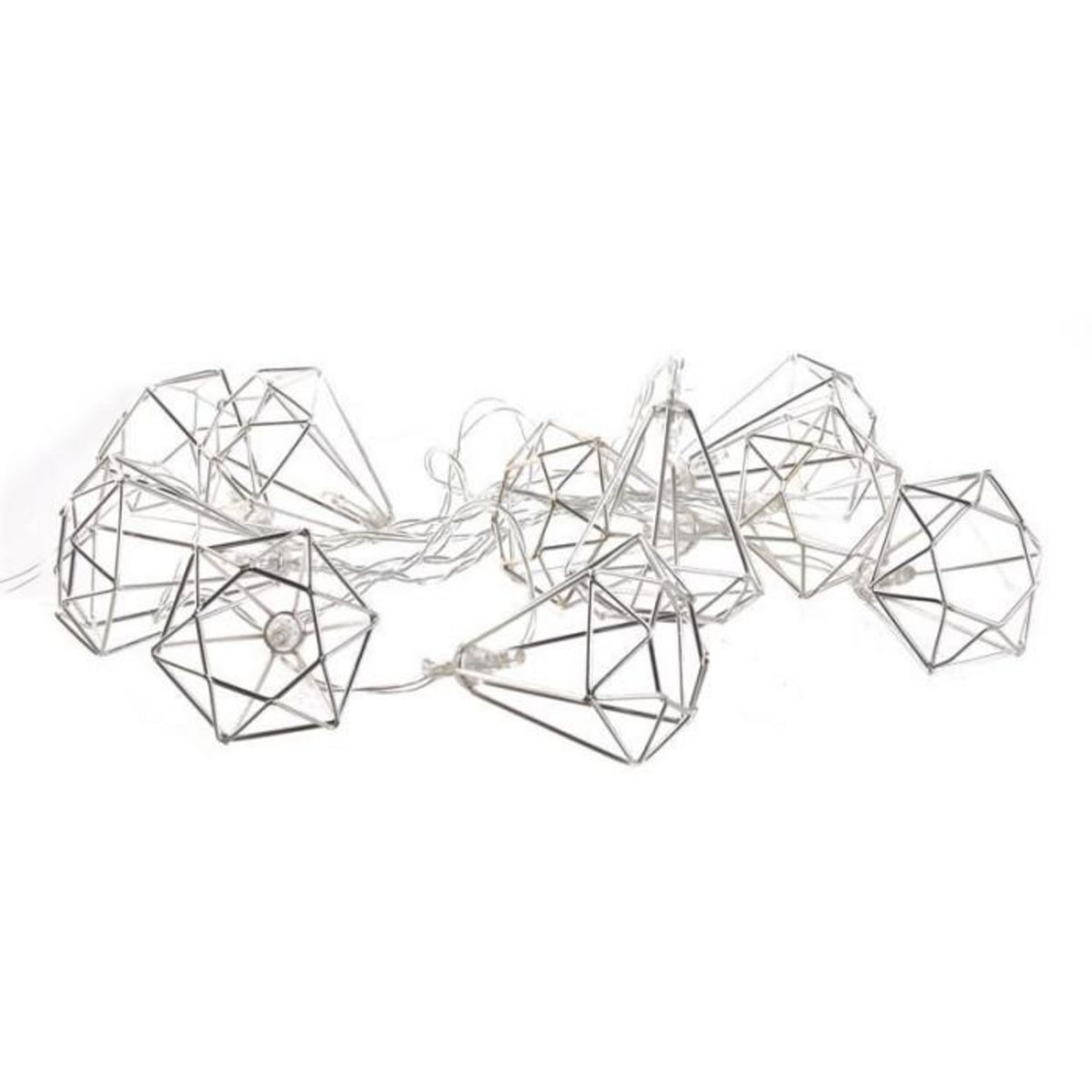 Paris Prix Guirlande Lumineuse Led  10 Diamants   175cm Argent
