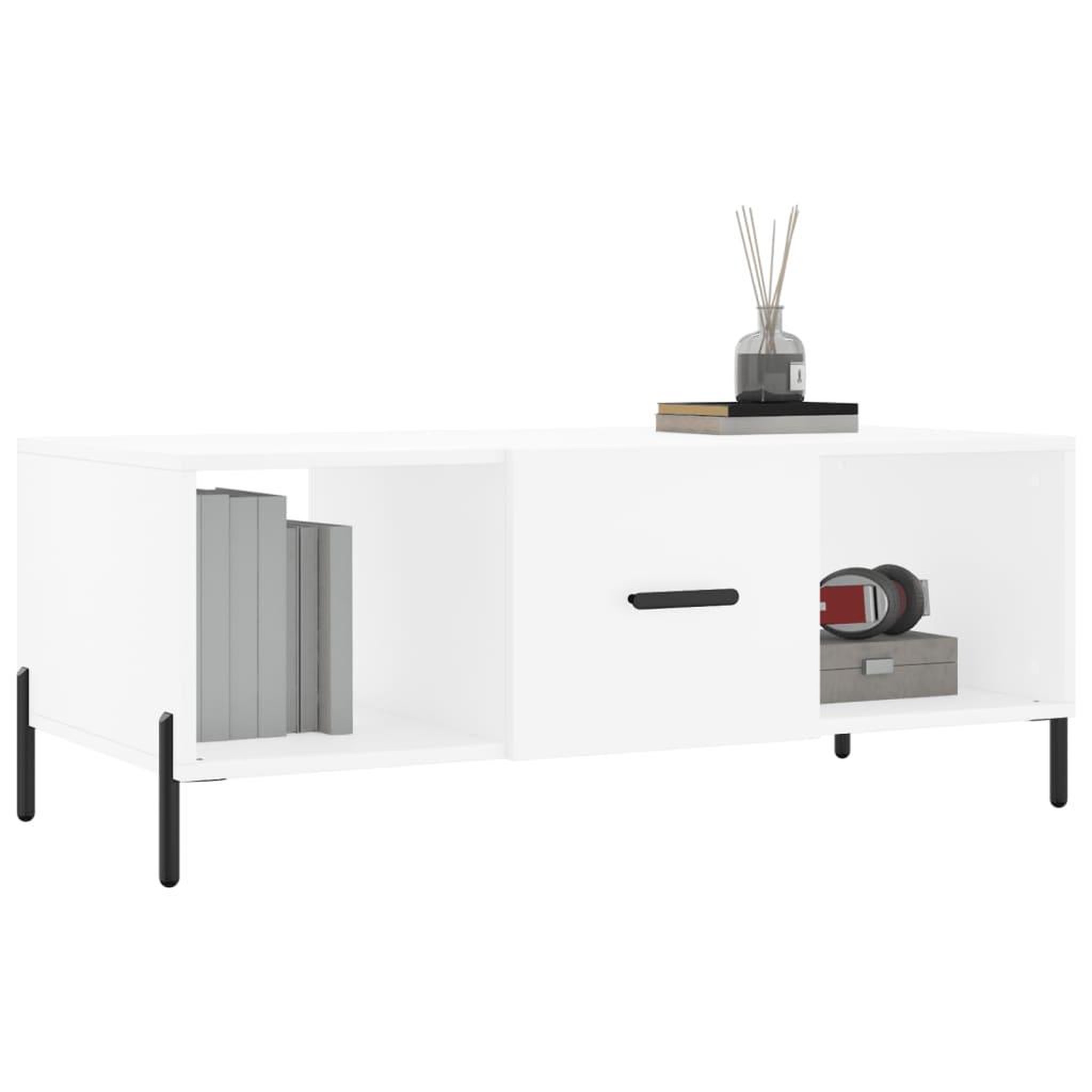 Voir la diapositive 3 : VIDAXL Table basse blanc 102x50x40 cm bois d'ingenierie