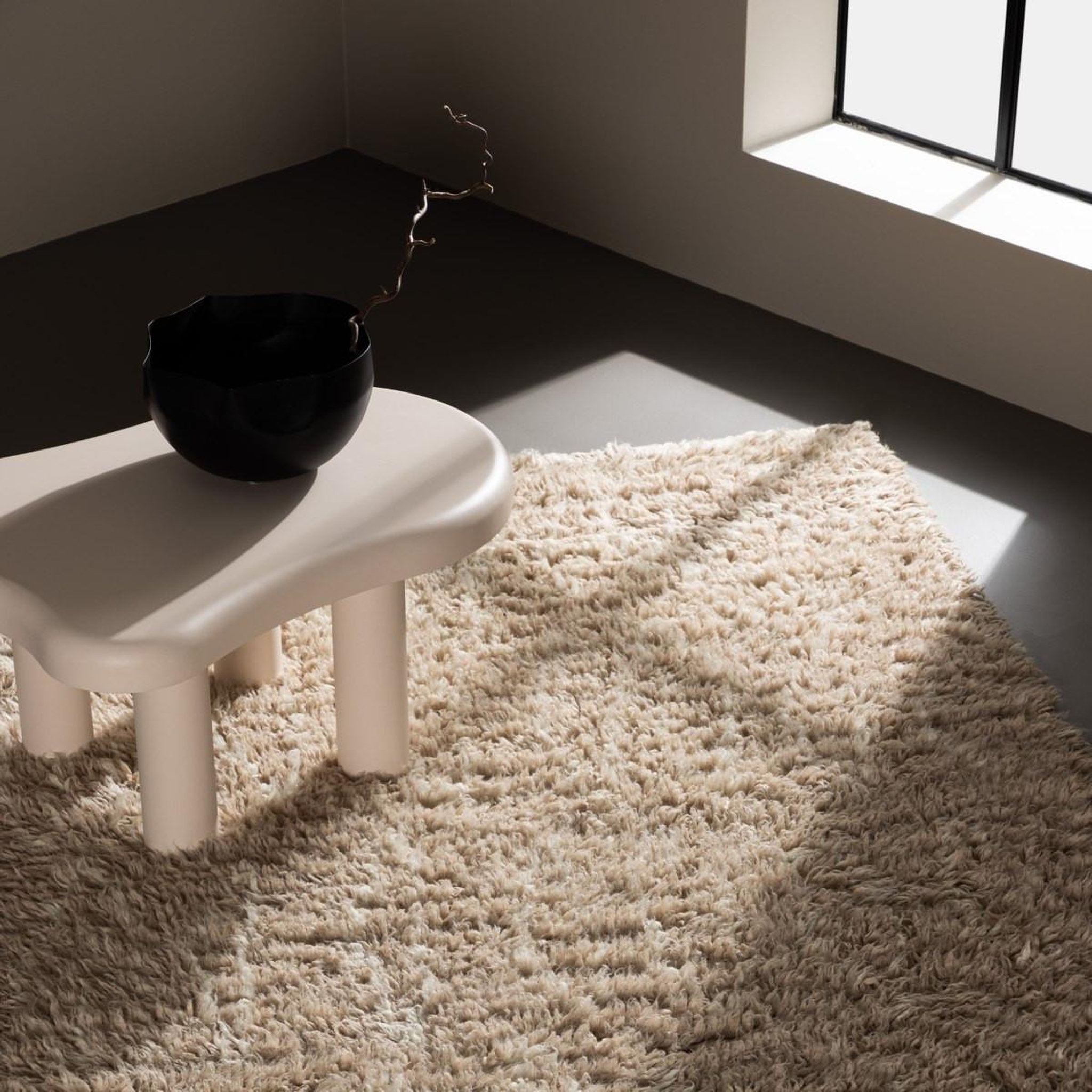 Voir la diapositive 4 : Paris Prix Tapis rectangulaire en laine  leiko  160x230cm beige