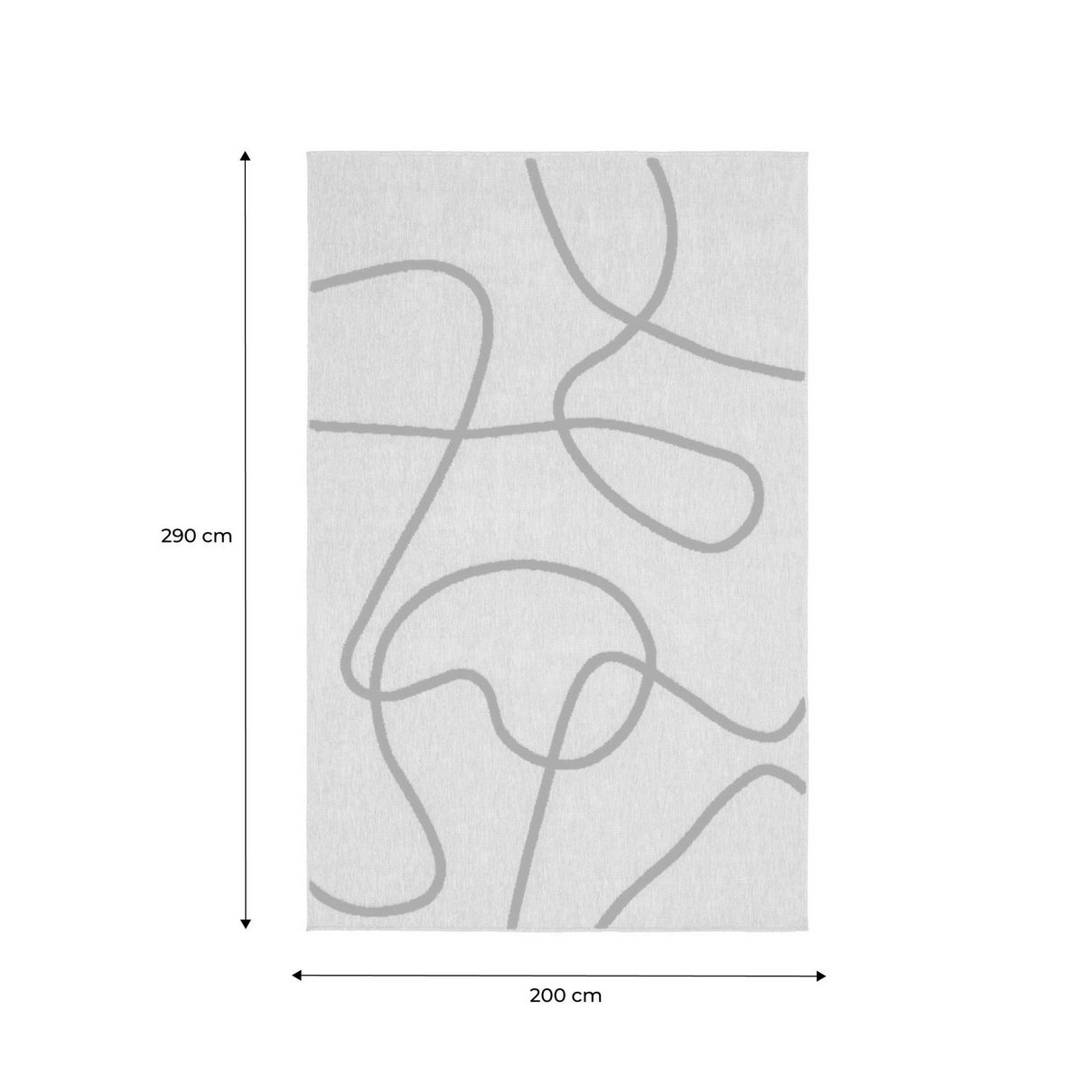 SWEEEK Tapis intérieur effet jute THOMAS, motif graphique en relief noir