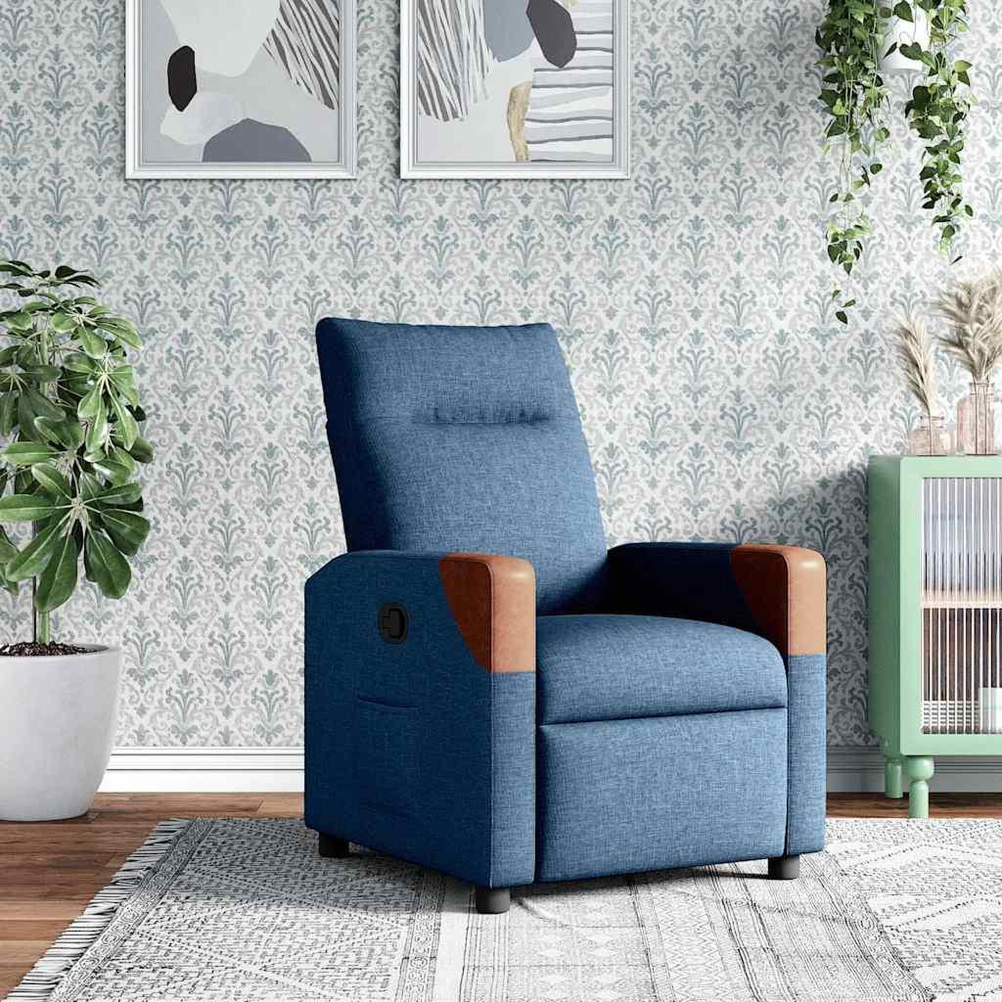 VIDAXL Fauteuil inclinable Bleu Tissu