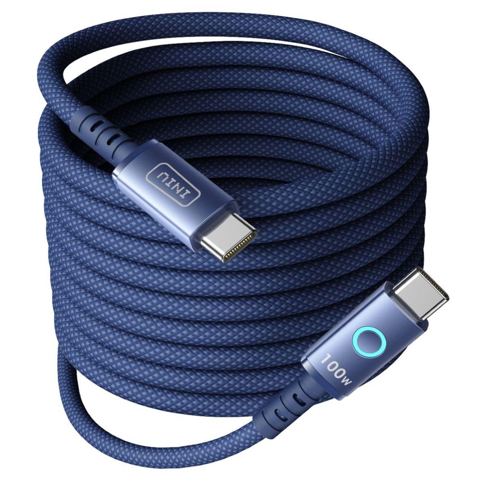 INIU Câble usb c 100w usb-c/usb-c 2m leopard bleu