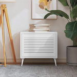 VIDAXL Porte d armoire à persiennes blanc 39,5x59,4 cm pin massif