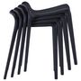 Voir la diapositive 2 : VIDAXL Tabourets empilables lot de 4 noir plastique
