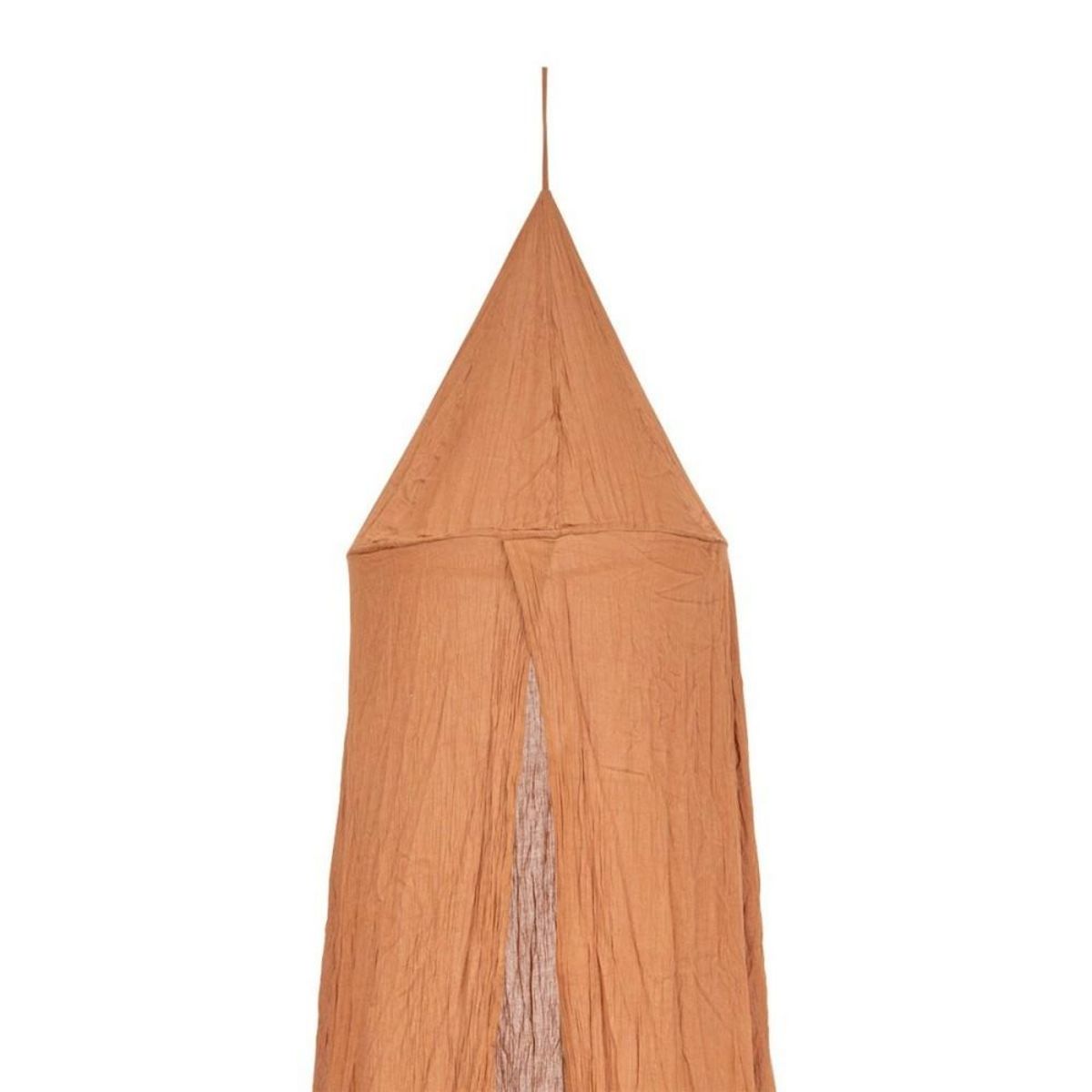 ATMOSPHERA Ciel de lit double gaze de coton noisette