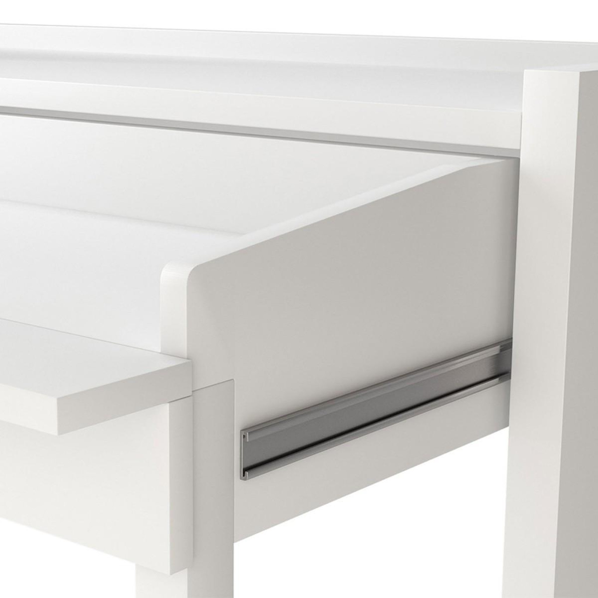 Voir la diapositive 3 : Paris Prix Console bureau extensible  lana  110cm blanc