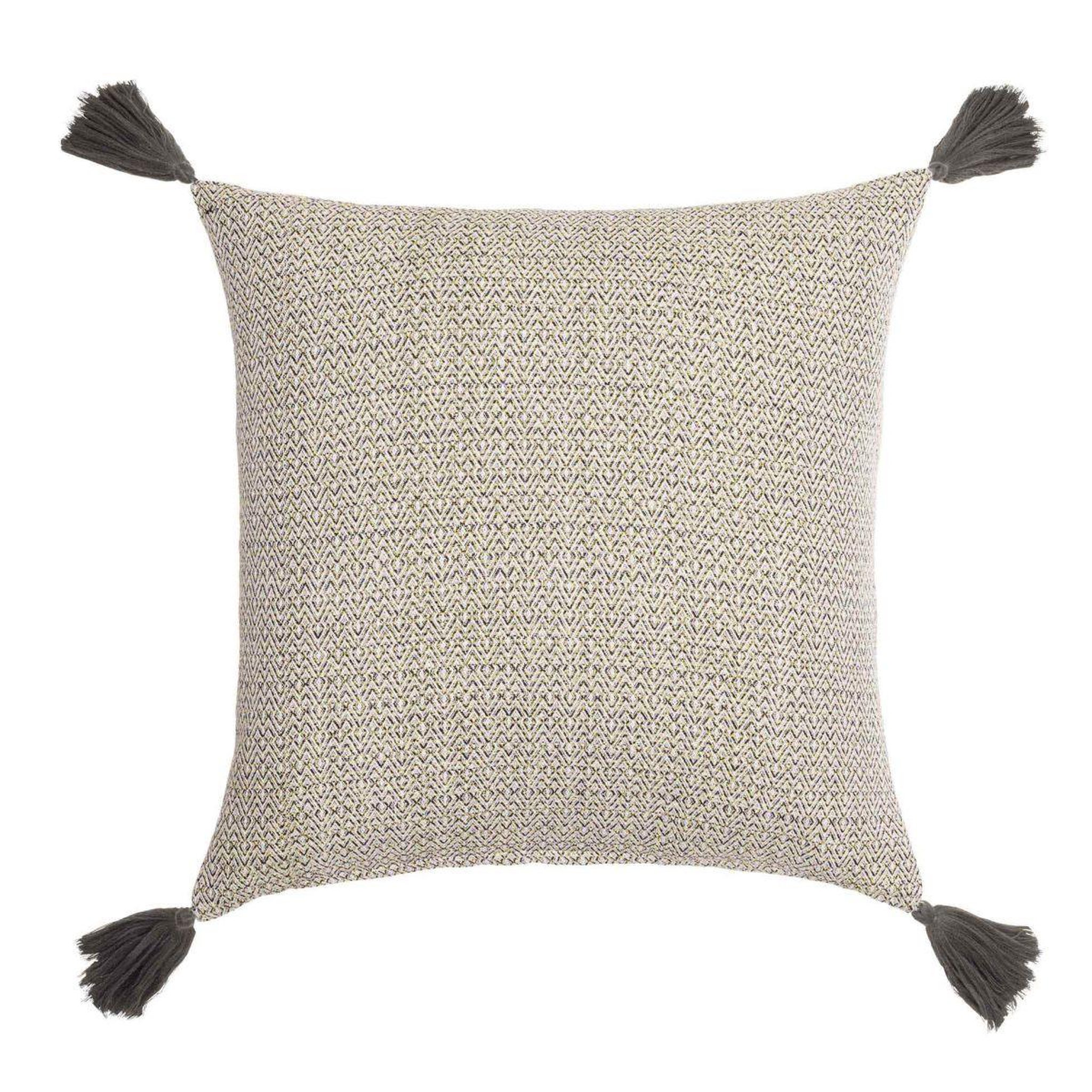 Douceur d'Intérieur Coussin déco à pompons  manolo  45x45cm naturel