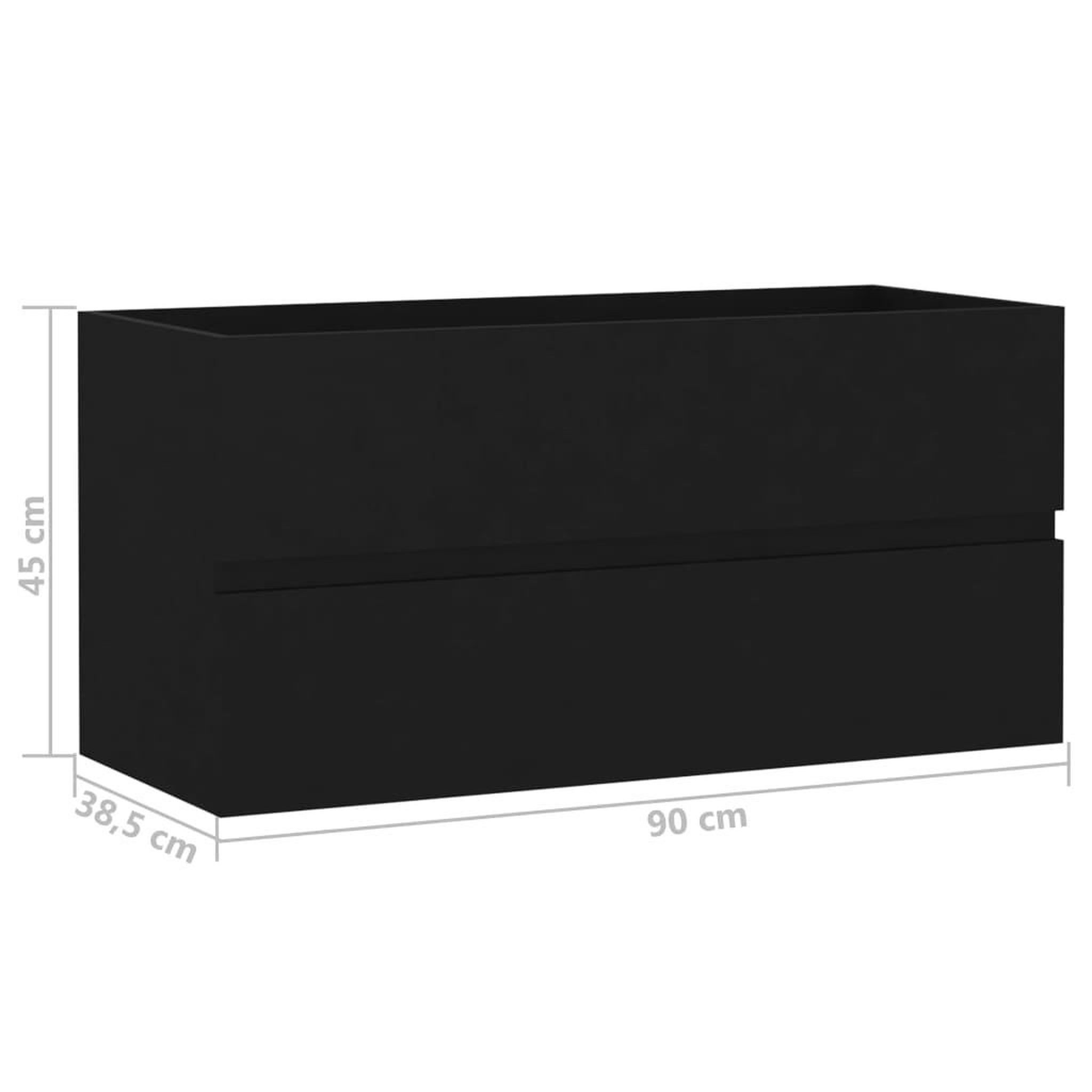 Voir la diapositive 6 : VIDAXL Armoire d'evier Noir 90x38,5x45 cm Bois d'ingenierie