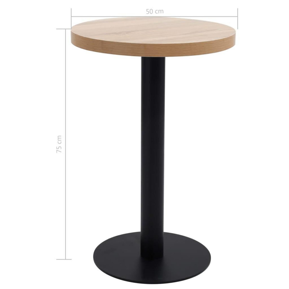 VIDAXL Table de bistro Marron clair 50 cm MDF