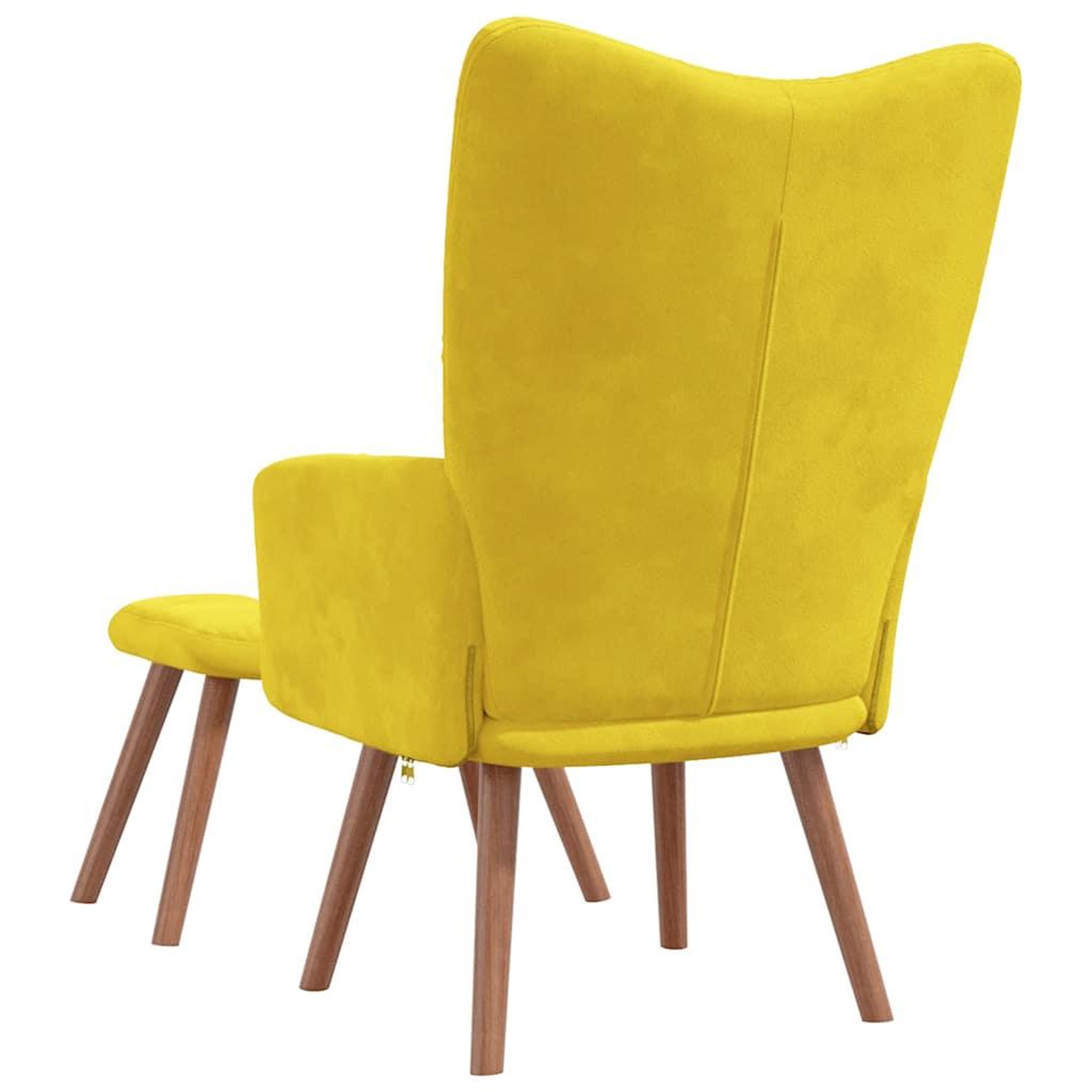 Voir la diapositive 5 : VIDAXL Chaise de relaxation avec repose-pied Jaune moutarde Velours
