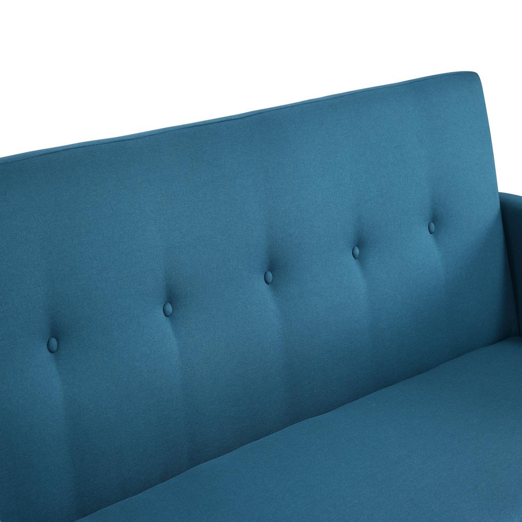 Voir la diapositive 6 : CONCEPT USINE Canapé scandinave convertible 3 places en tissu bleu canard malmo