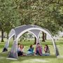 Voir la diapositive 2 : OUTSUNNY Tente de camping dôme familiale 6-8 personnes - 4 portes en filet zippées, tissu Oxford amovible, crochet lampe, sac de transport - dim. 350L x 350l x 230H cm - blanc gris