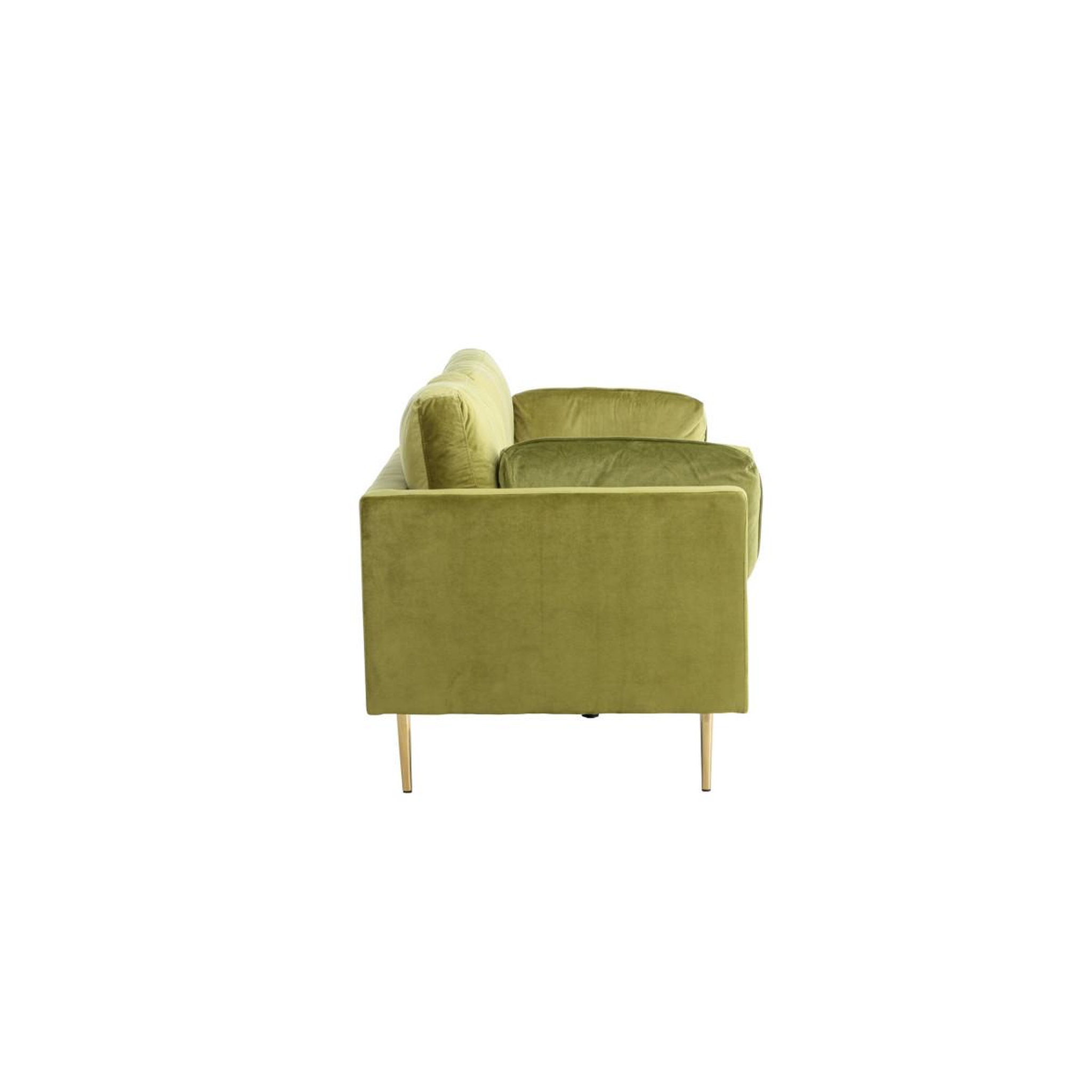 Voir la diapositive 4 : Paris Prix Canapé 3 places en velours  boom  203cm vert & or