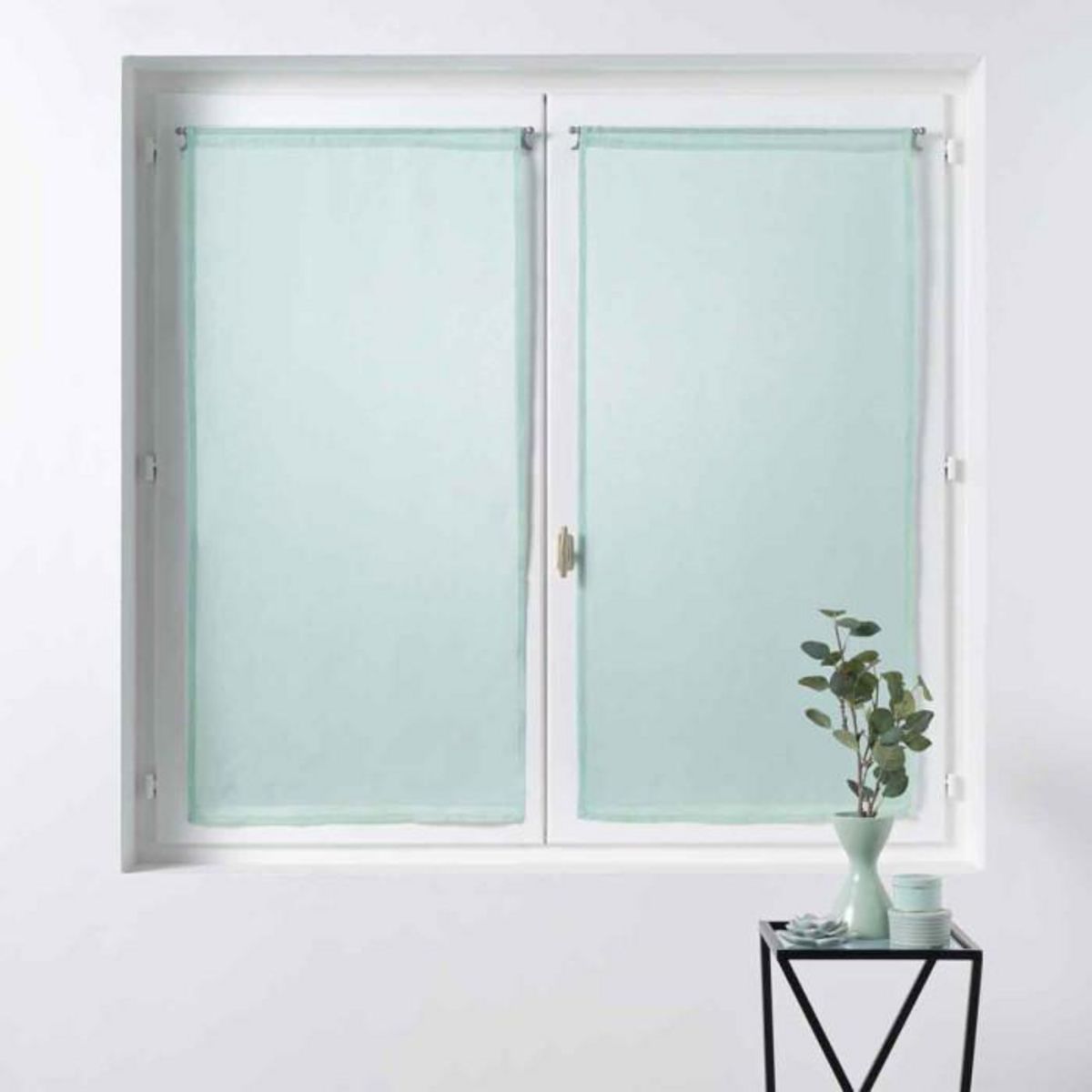 Paris Prix Paire de Voilages  Sandra  60x160cm Menthe