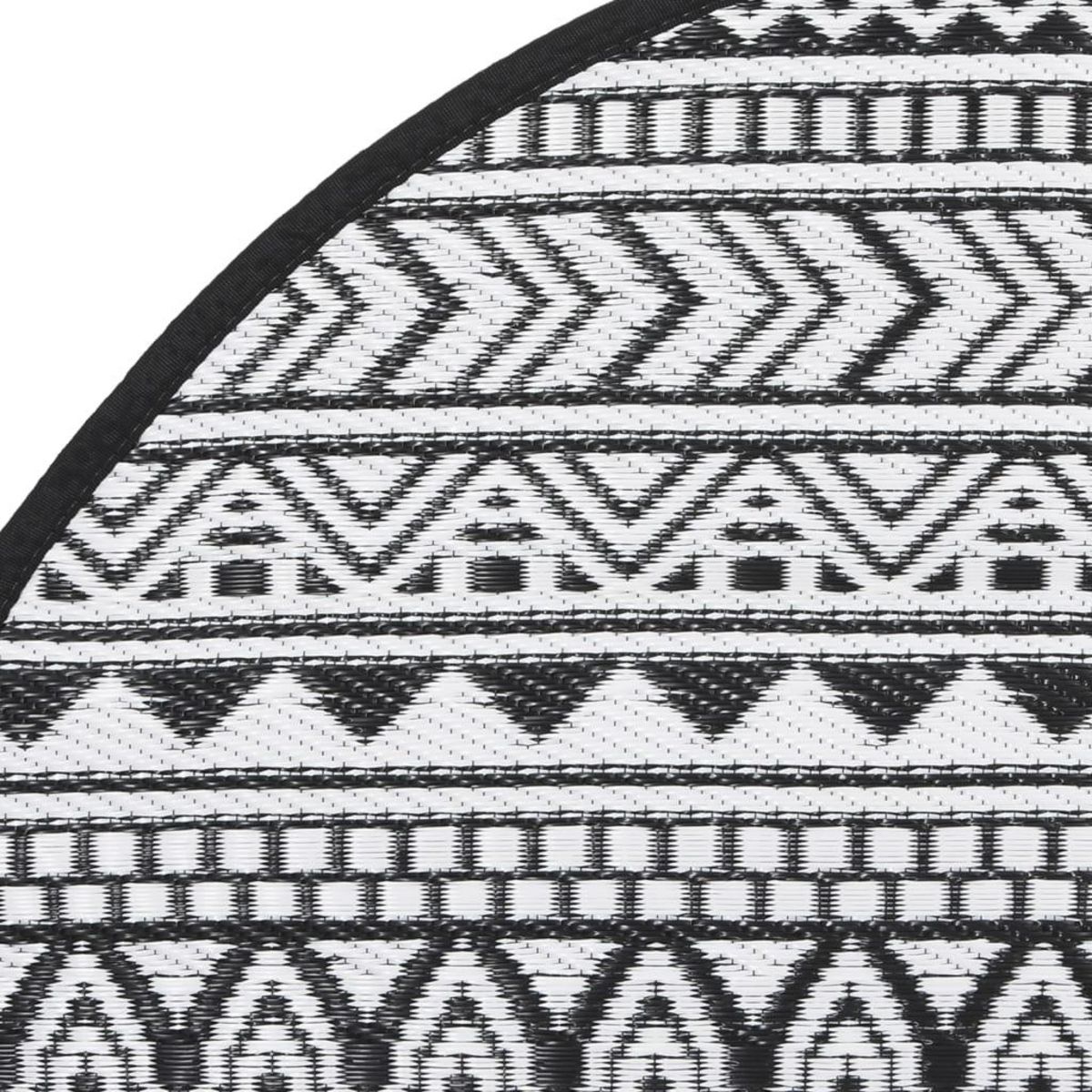 VIDAXL Tapis d'exterieur ARAKIL noir Ø200 cm PP