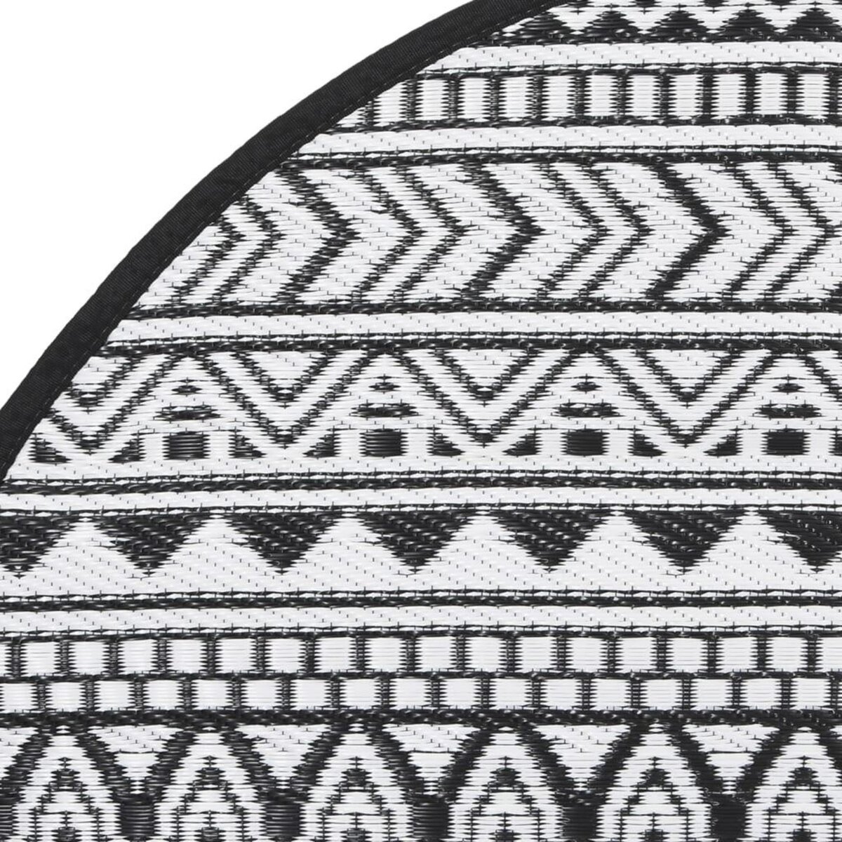 VIDAXL Tapis d'exterieur ARAKIL noir Ø200 cm PP