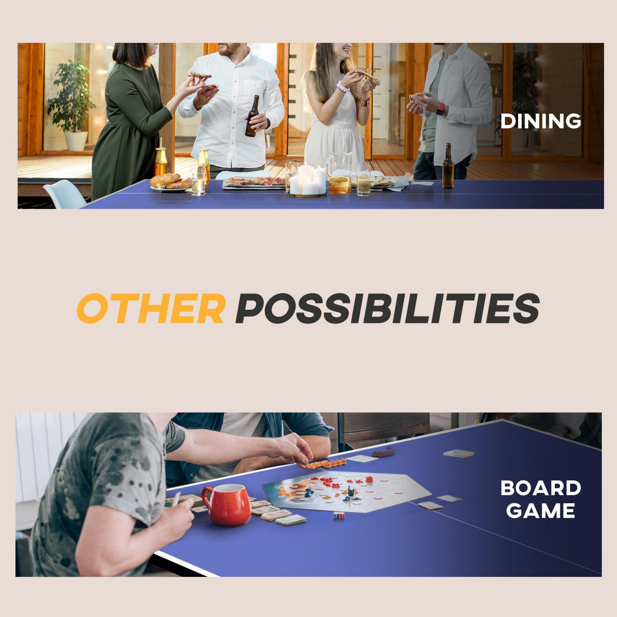 HOMCOM Table de ping-pong pliable compacte avec 4 roulettes bleu