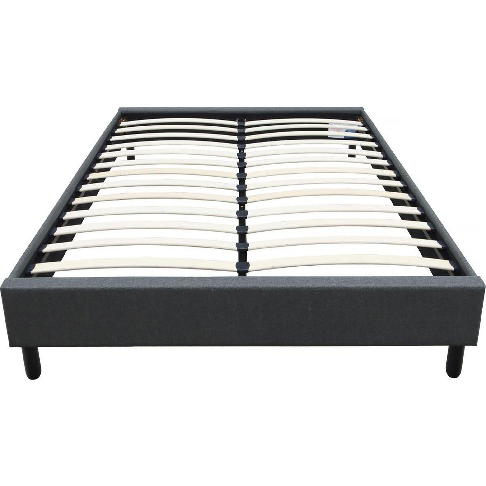 Habitat et Jardin Sommier  Andy  en tissu - 160 x 200 cm - Gris anthracite