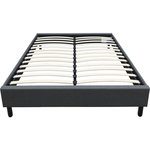 Habitat et Jardin Sommier  Andy  en tissu - 160 x 200 cm - Gris anthracite