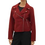 Vero Moda Veste  Femme Vero  oda Biker. Coloris disponibles : Rouge