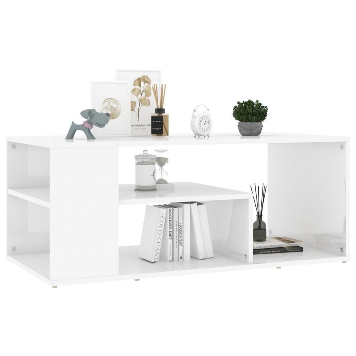 VIDAXL Table basse blanc brillant 100x50x40 cm bois d'ingenierie