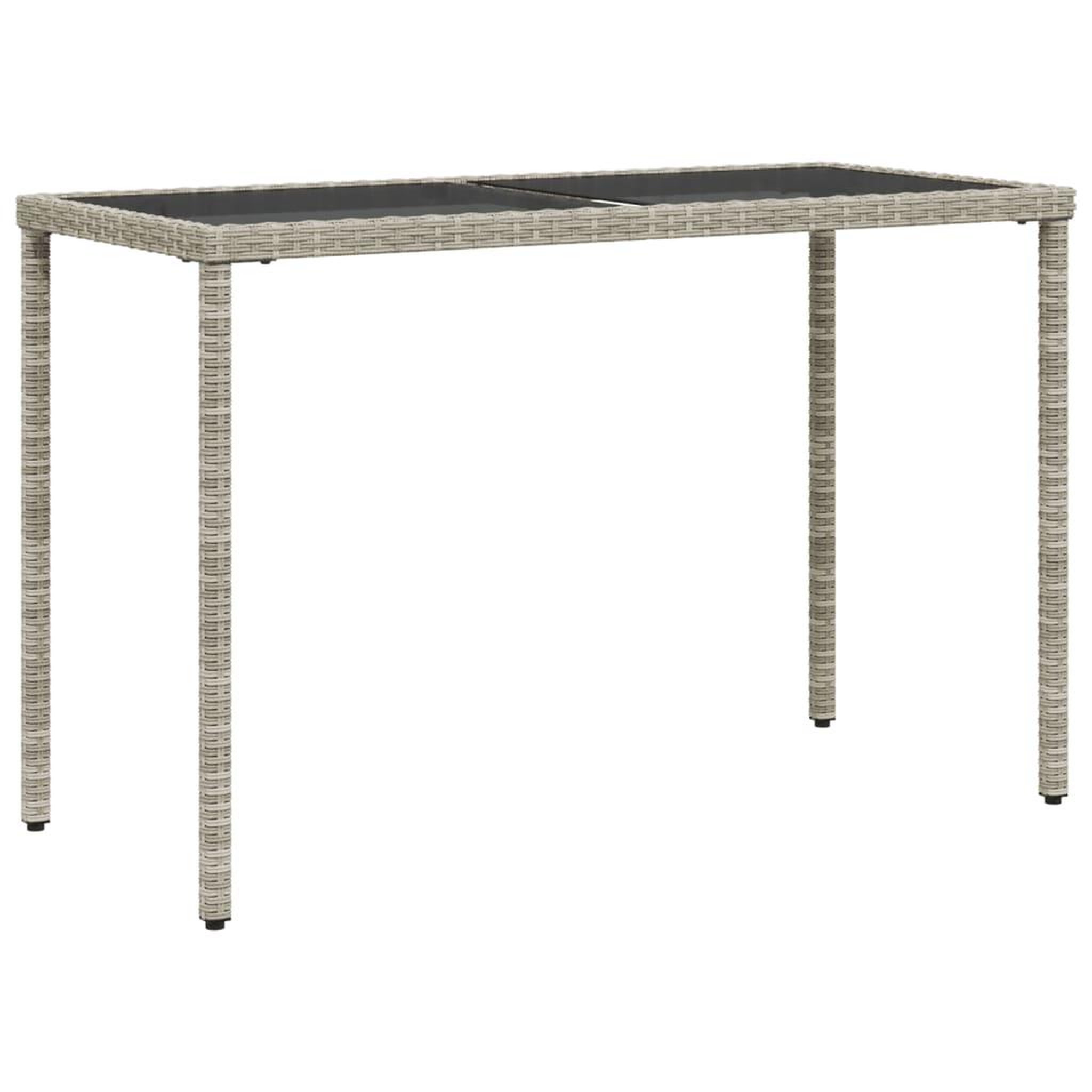 Voir la diapositive 2 : VIDAXL Table de jardin dessus en verre gris clair 115x54x74 cm rotin