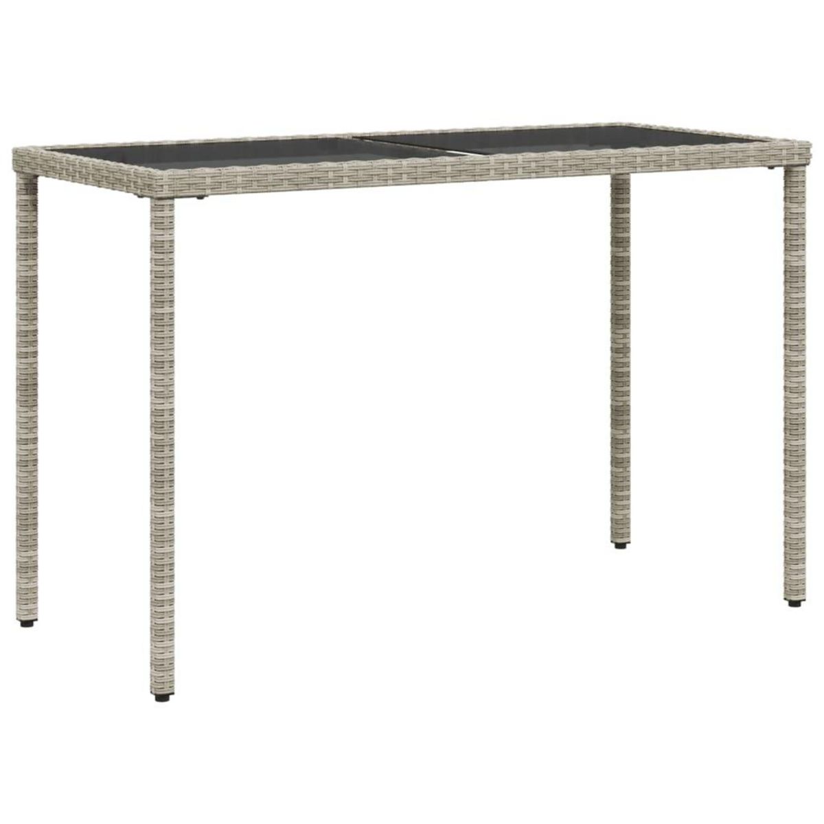 VIDAXL Table de jardin dessus en verre gris clair 115x54x74 cm rotin
