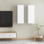 VIDAXL Meubles TV 2 pcs Blanc 30,5x30x90 cm Bois d'ingenierie