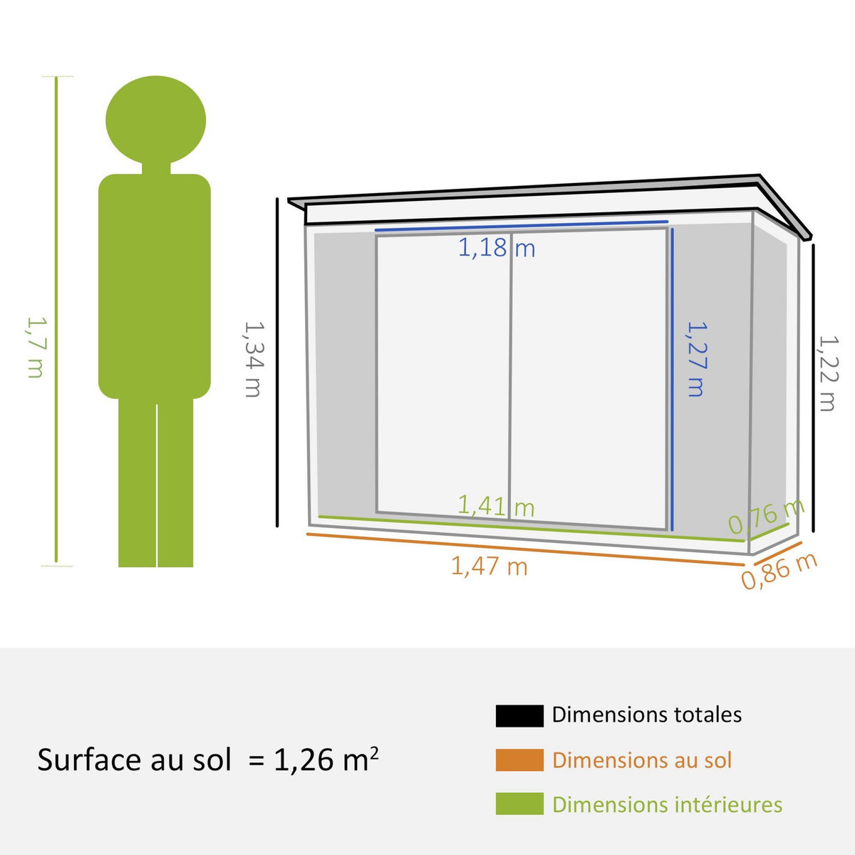 OUTSUNNY Abri de jardin - remise pour outils - cabanon portes verrouillables - dim. 147L x 86l x 134H cm - tôle d'acier gris blanc