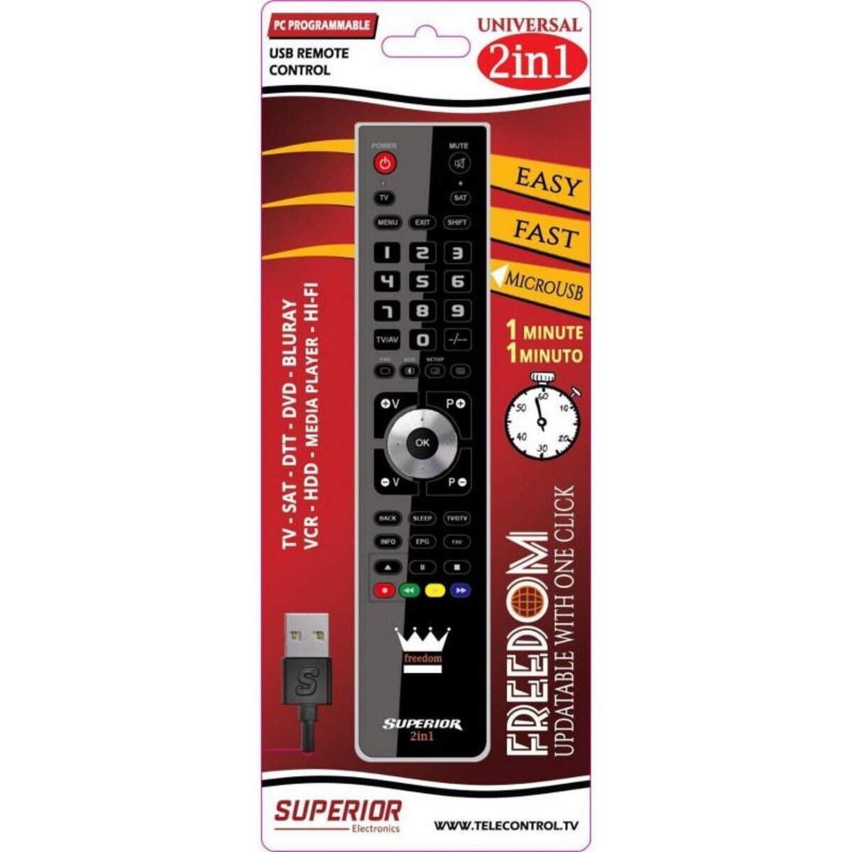 Télécommande universelle MBG FREEDOM 2-1 NOIRE