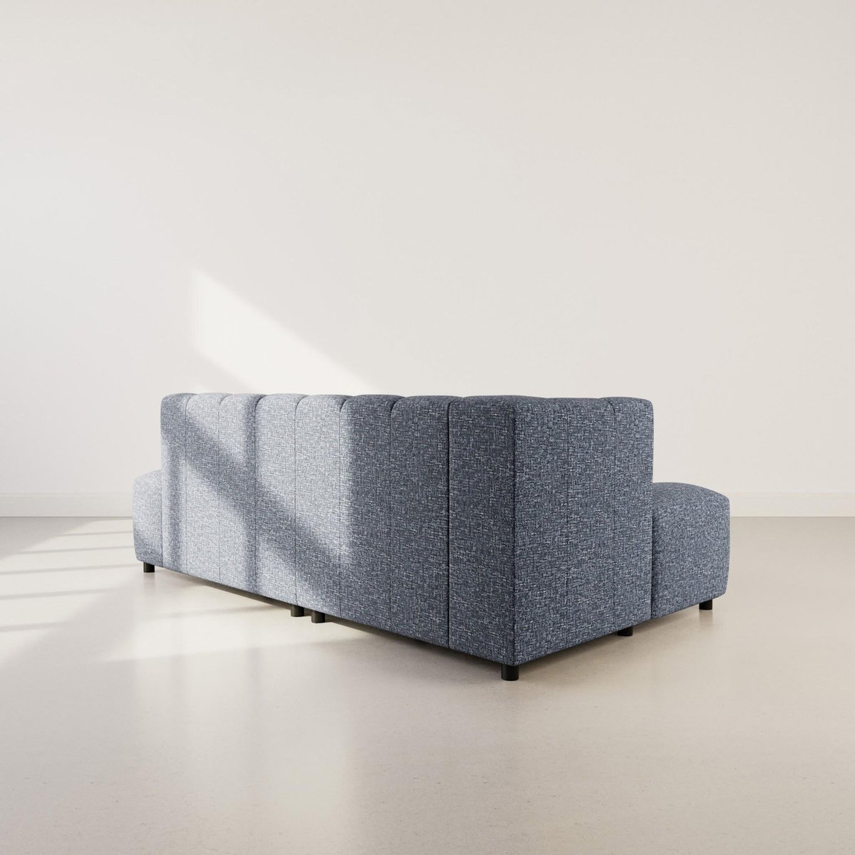 LISA DESIGN Curtis - canapé d'angle gauche 4 places sans accoudoir en tissu texturé