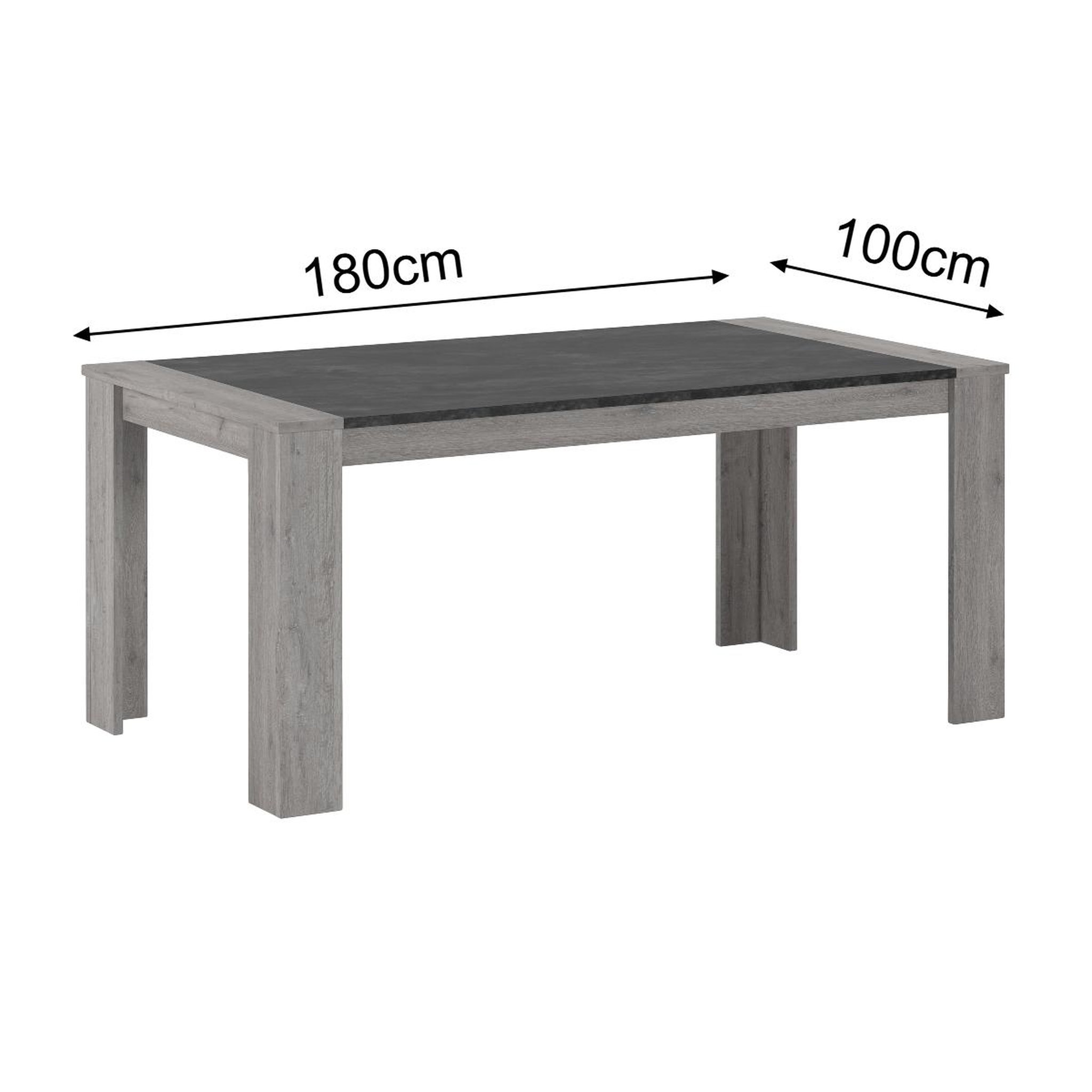 Voir la diapositive 3 : JLC KREATION Table à manger moderne rectangle chêne gris maya