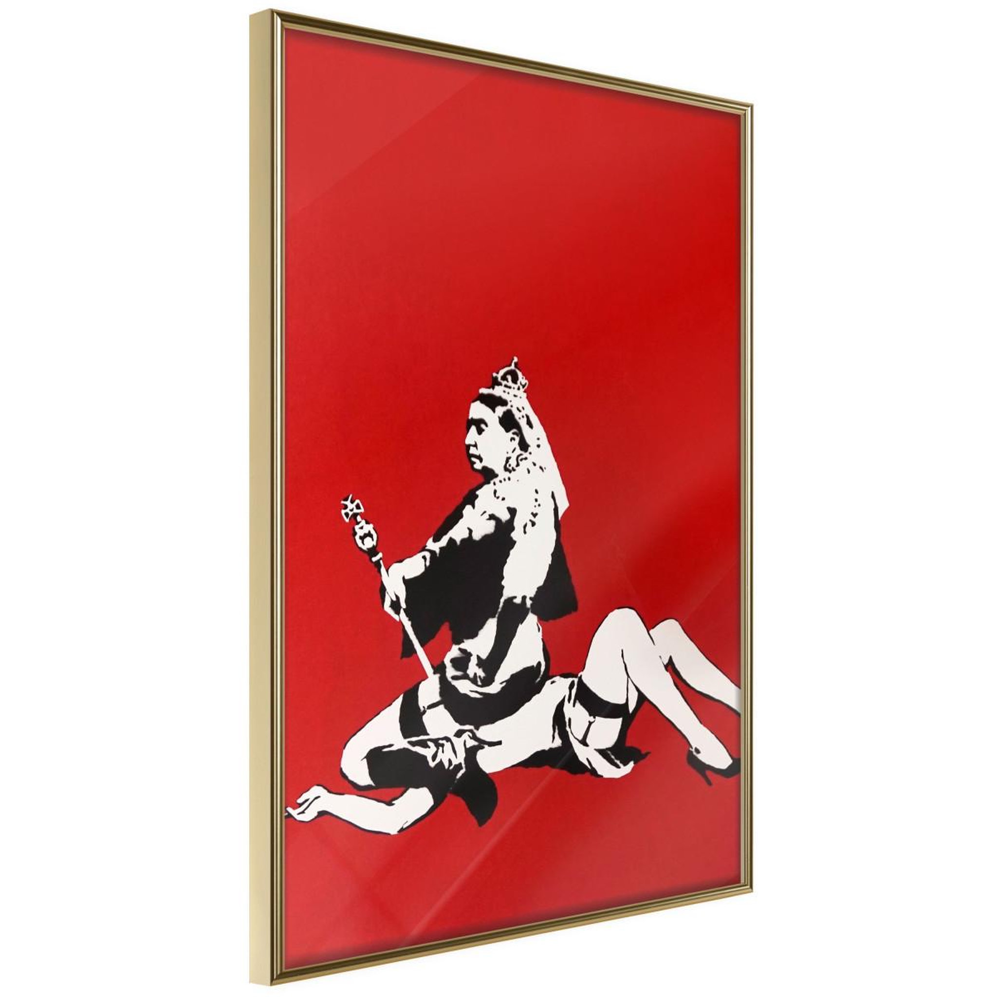 Voir la diapositive 1 : Paris Prix Affiche murale encadrée  banksy queen victoria