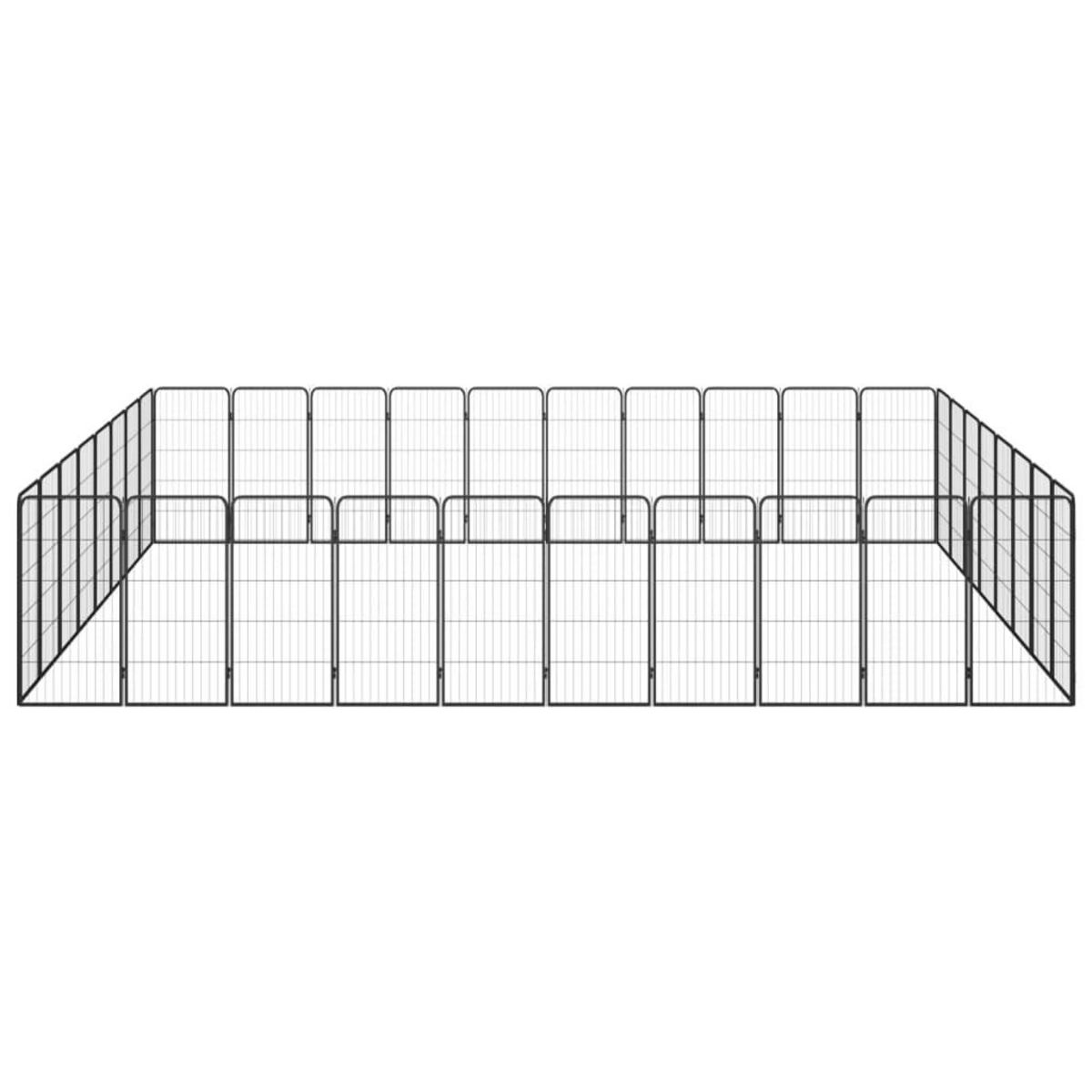 VIDAXL Parc pour chien 36panneaux Noir 50x100cm Acier enduit de poudre