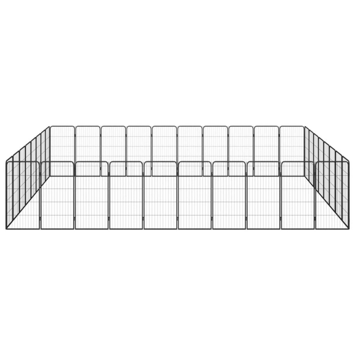 VIDAXL Parc pour chien 36panneaux Noir 50x100cm Acier enduit de poudre