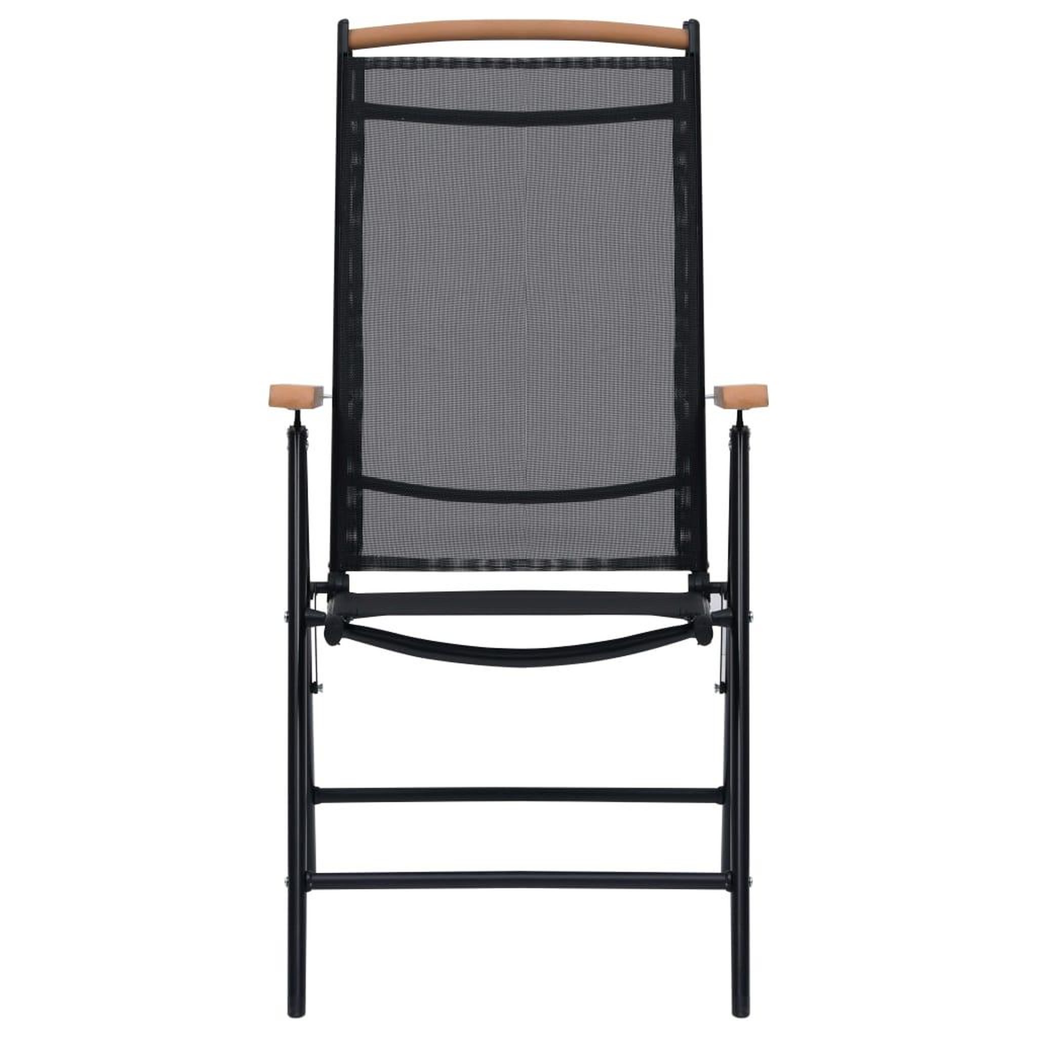 Voir la diapositive 3 : VIDAXL Chaises de jardin pliables lot de 2 aluminium et textilene noir