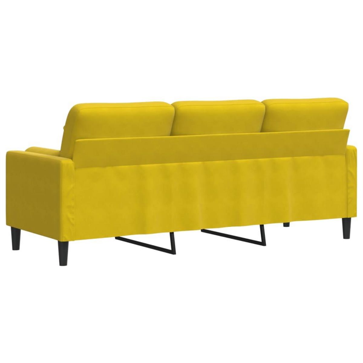 VIDAXL Canape 3 places avec oreillers decoratifs jaune 180 cm velours
