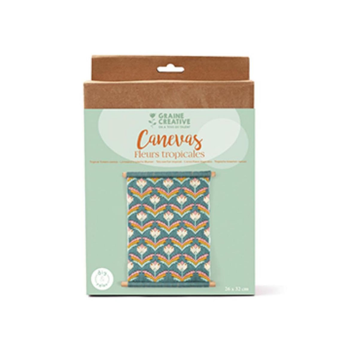 Graine créative coffret canevas fleurs tropicales