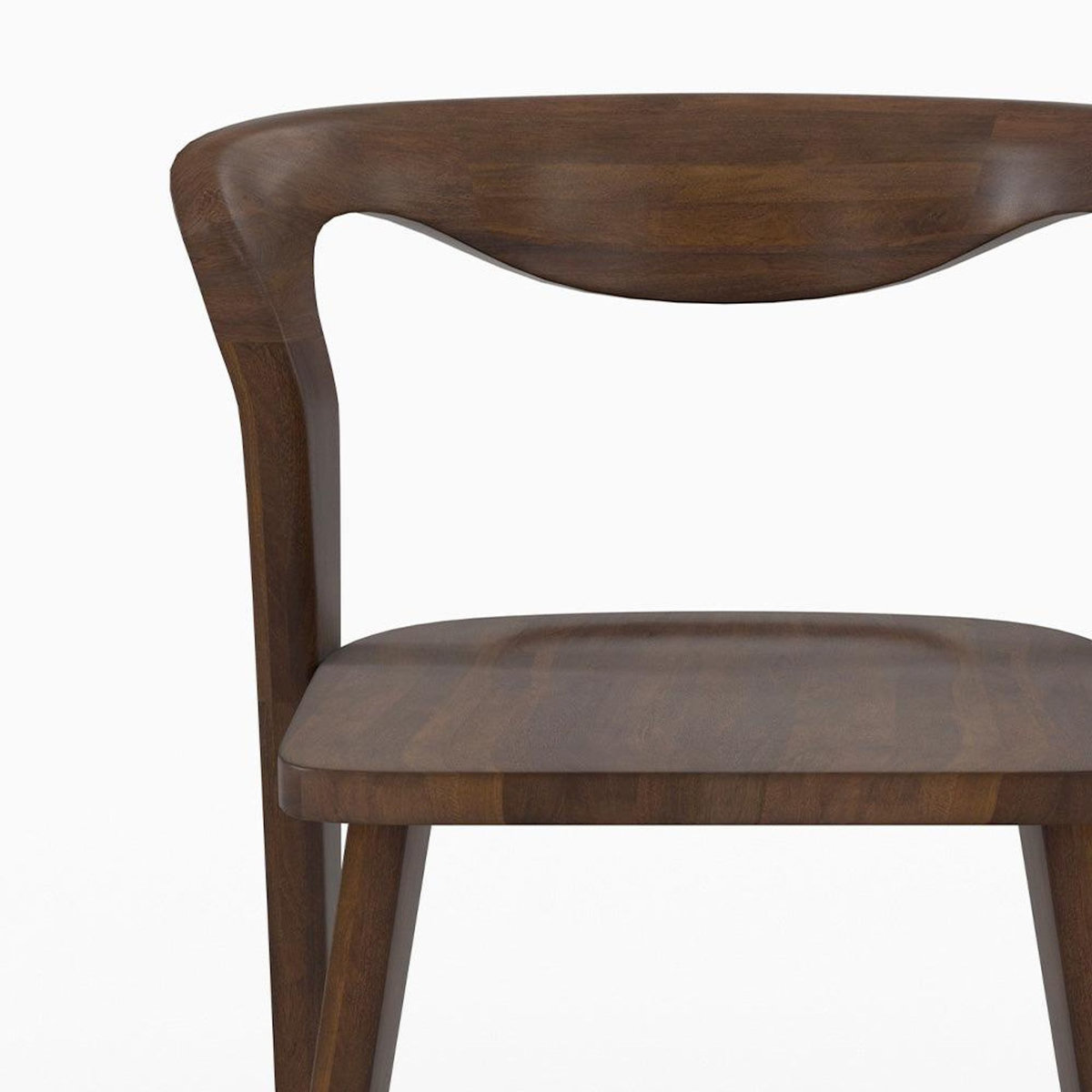 Rendez vous déco Chaise en bois d'hévéa foncé, dossier courbé-Vega