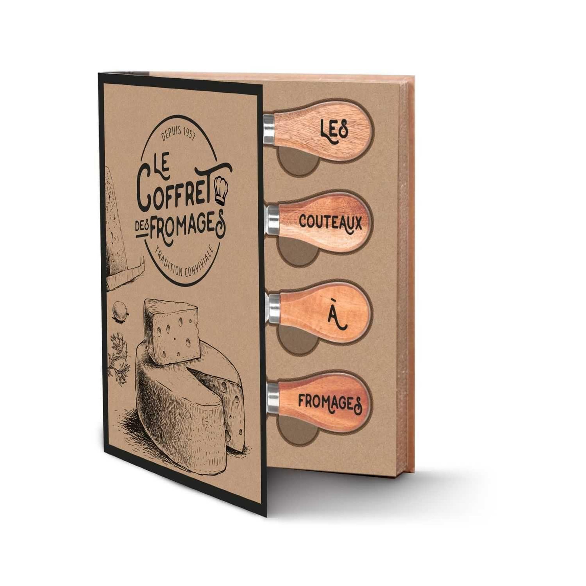 Voir la diapositive 3 : The Home Deco Factory Coffret avec planche et couteaux à fromage - beige
