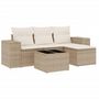 Voir la diapositive 2 : VIDAXL Salon de jardin avec coussins 5 pcs beige resine tressee