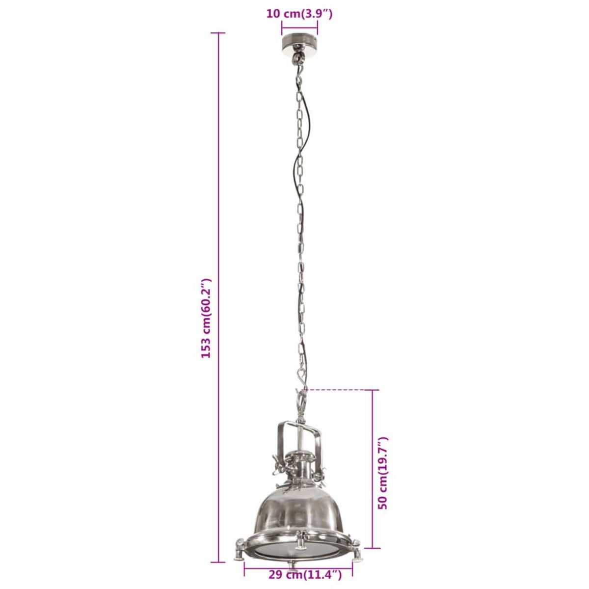 VIDAXL Lampe suspendue 29x29x153 cm aluminium