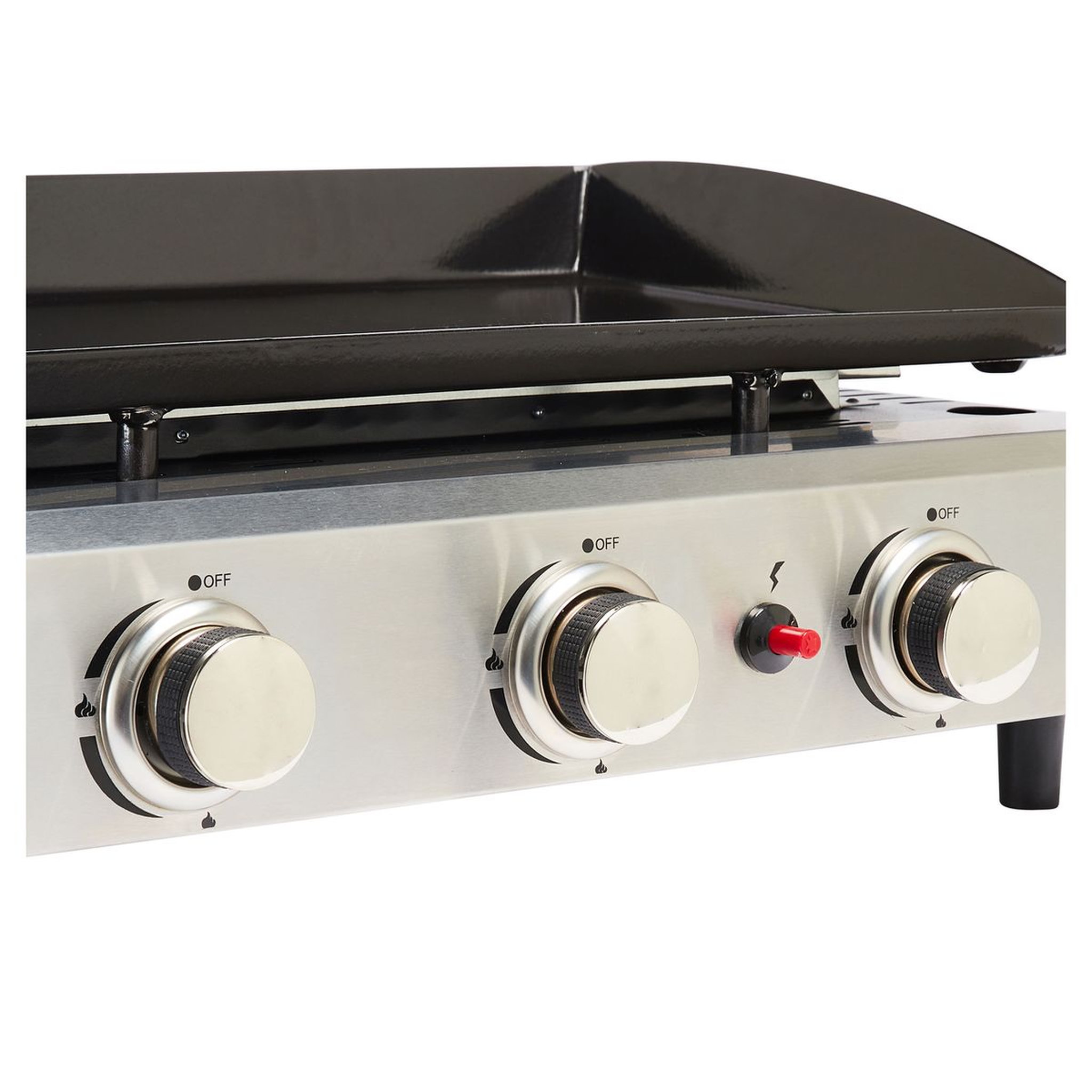 Voir la diapositive 3 : GARDENSTAR Plancha acier émaillé 3 brûleurs